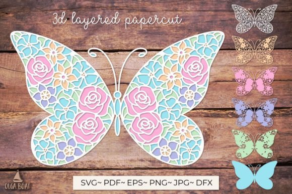 3d Butterfly Flower Layered Svg: A Versatile Design for Creative Projects