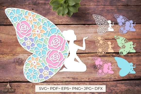 3d Fairy Flowers Layered Svg, Magic Girl