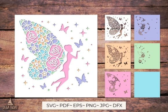 3D Flowers Fairy and Stars Card