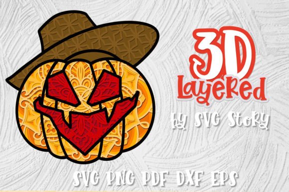 3D Layered Jack o Lantern SVG Pumpkin 03: A Versatile Design for Creative Projects