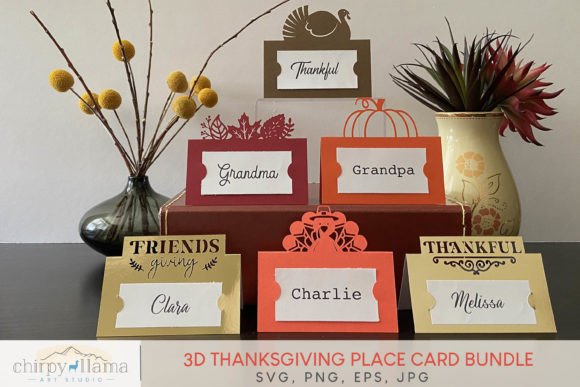 3D Thanksgiving Place Card Bundle: A Creative Solution for Holiday Table Decor