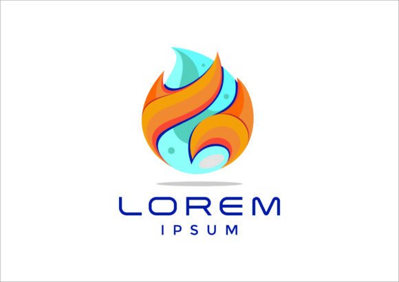 Abstract 3D Heat Cool Logo Template