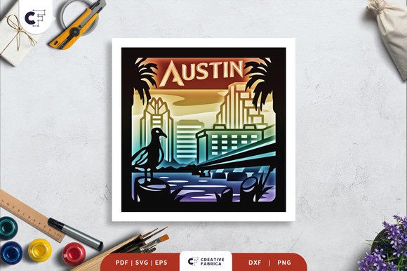 Austin, Texas 3D Shadow Box