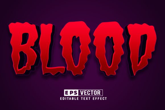 Blood 3d Editable Text Effect Vector for Dynamic Design Projects