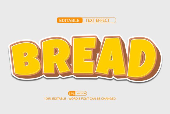 Bread Text Effect Vector 3D Style: A Versatile Design Asset for Creative Professionals