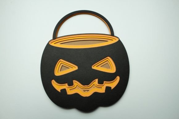 Bucket with Grinning Face Layered Design