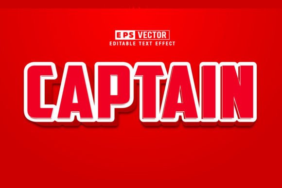 Captain 3d Editable Text Effect Vector