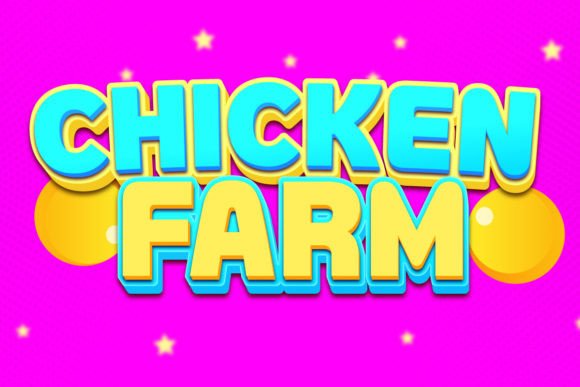 Chicken Farm 3d Editable Text Effect