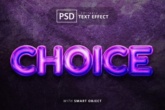 Choice Text - Editable 3D Font Effect