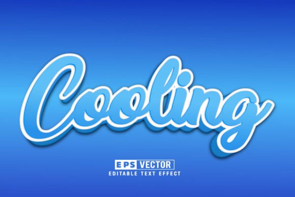 Cooling 3D Editable Text Effect Vector