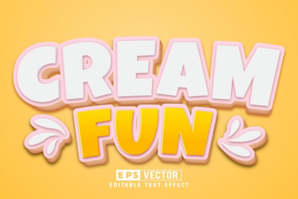 Cream Fun 3d Editable Text Effect Vector: A Versatile Design Tool for Modern Creatives