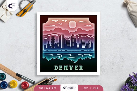 Denver Colorado 3D Shadow Box Paper Cut