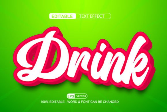 Drink Editable Text Effect Vector 3d: A Versatile Tool for Creative Designers