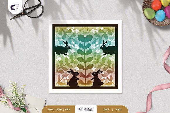 Easter Rabbit 3D Shadow Box Paper Cut