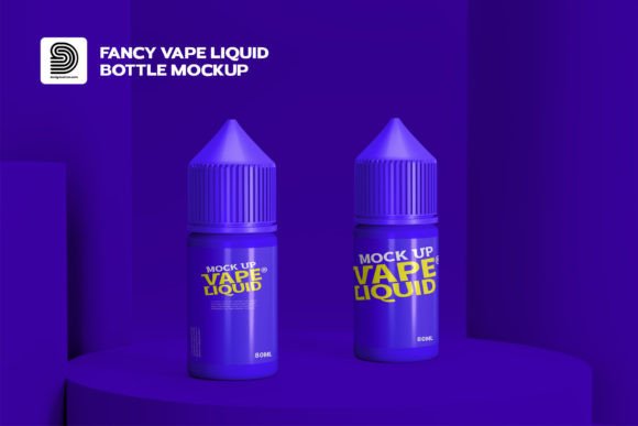 Fancy 3D Vape Liquid Bottle Mockup