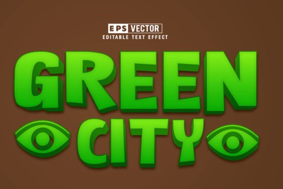 Green City 3D Editable Text Effect Vector: A Versatile Design Tool for Creators