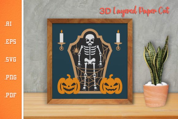 Halloween Skeleton - 3D SVG Paper Cut 4: A Creative Tool for Modern Designers