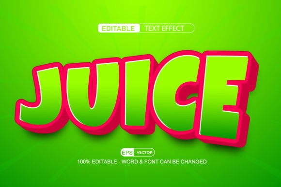 Juice Editable Text Effect Vector 3d Sty