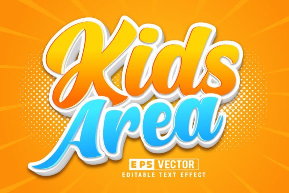 Kids Area 3D Editable Text Effect Vector: A Versatile Design Tool for Creative Projects