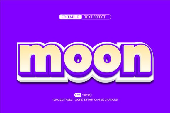 Moon Editable Text Effect Vector 3d Styl