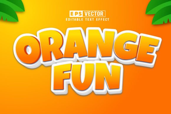 Orange Fun 3D Editable Text Effect Vector: A Versatile Design Tool for Creative Professionals
