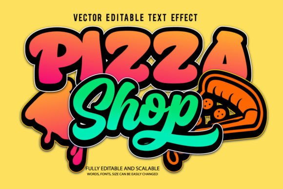 Pizza Shop 3d Editable Text Effect Vecto: A Versatile Design Tool for Modern Creators