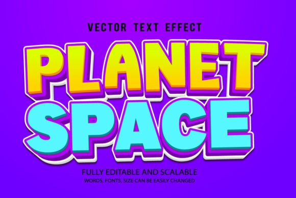 Planet Space 3D Editable Text Effect