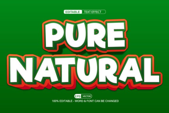 Pure Natural Text Effect Vector 3D Style: A Versatile Design Tool