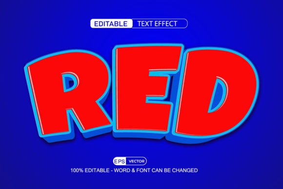 Red Text Effect Vector 3D Style for Dynamic Design Projects