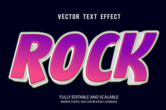 Rock Music 3D Editable Text Effect Vector for Creative Designers