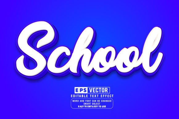 School 3d Editable Text Effect Vector for Creative Workflows