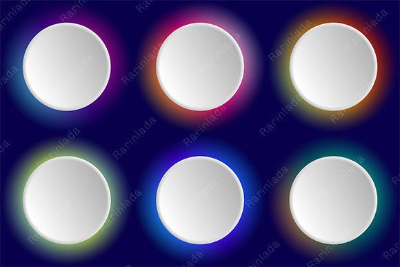Set of 3D Sign White Circle Neon Color: A Versatile Design Asset for Creative Professionals