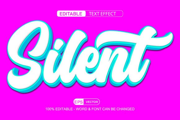 Silent Editable Text Effect Vector 3d