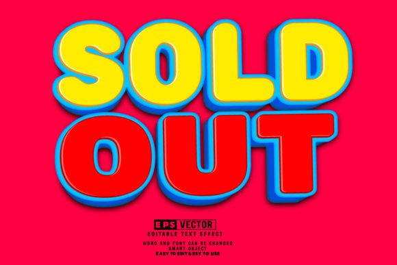 Sold Out 3d Editable Text Effect Vector - A Versatile Design Tool for Modern Creatives