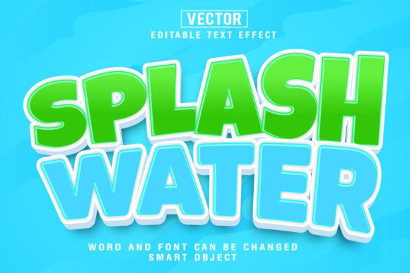 Splash Water 3D Editable Text Effect for Adobe Illustrator