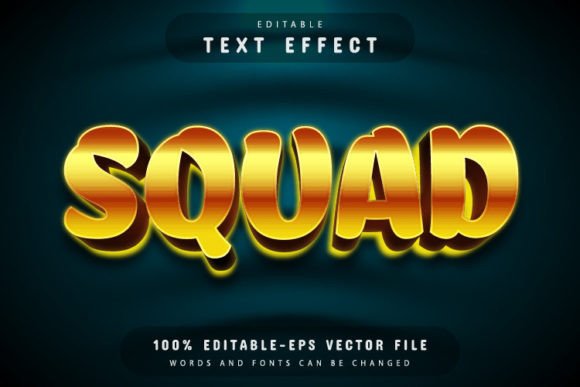 Squad 3D Text Effect Editable: A Versatile Vector Design for Creative Projects