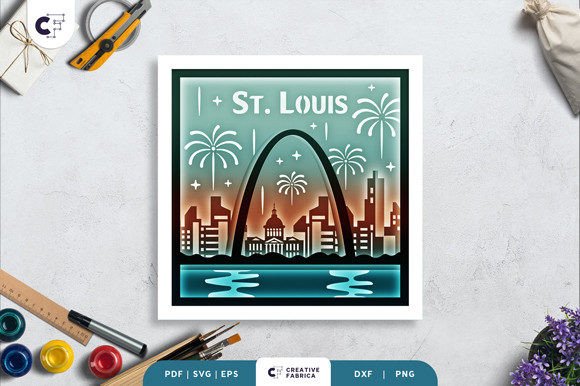 St. Louis Missouri 3D Shadow Box