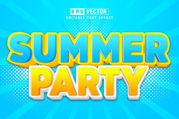 Summer Party 3D Editable Text Effect for Creative Projects