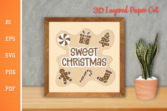 Sweet Christmas - 3D SVG Paper Cut 6: A Creative Tool for Digital and Physical Crafting