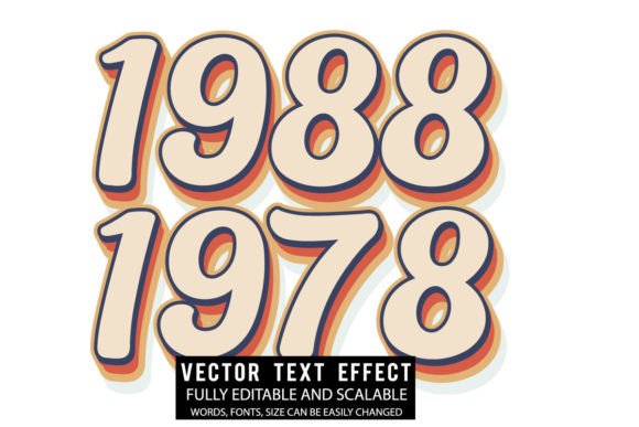 Vintage 3D Editable Text Effect Vector
