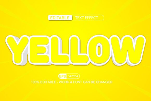 Yellow Editable Text Effect Vector 3D ST: A Versatile Tool for Creative Designers
