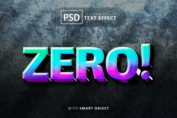 Zero 3d Text Effect Editable